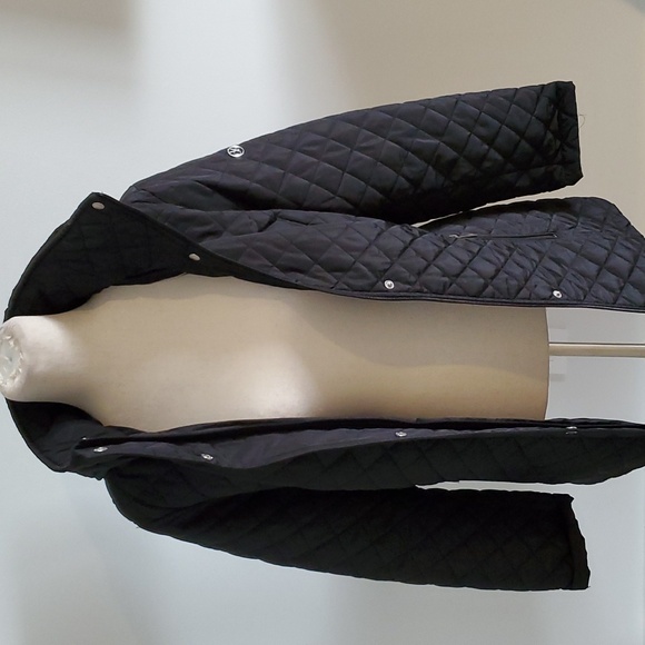 Calvin Klein midweight diamond quilted jacket w/ removable hood black size L EUC - Picture 8 of 10